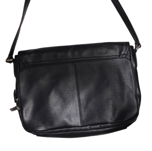 Tignanello Black Leather Crossbody Messenger Bag Handbag Purse - Picture 4 of 11
